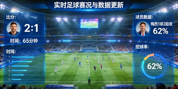 实时足球赛况与数据更新全景展示图